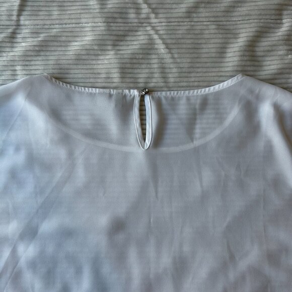 Cato Women’s Plus Size 22/24W White Blouse Boho Flowy 3/4 Bell Sleeve Top - Picture 6 of 14